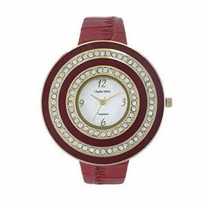 Charles Delon Casual Style Red/Gold Watch